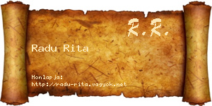 Radu Rita névjegykártya